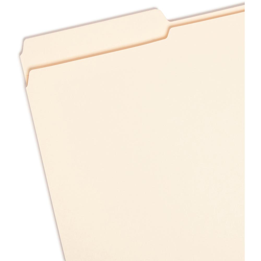 Smead 1/3 Tab Cut Legal Recycled Top Tab File Folder - 8 1/2" x 14" - 3/4" Expansion - Top Tab Location - Assorted Position Tab Position - Manila - Manila - 10% Recycled - 100 / Box. Picture 5