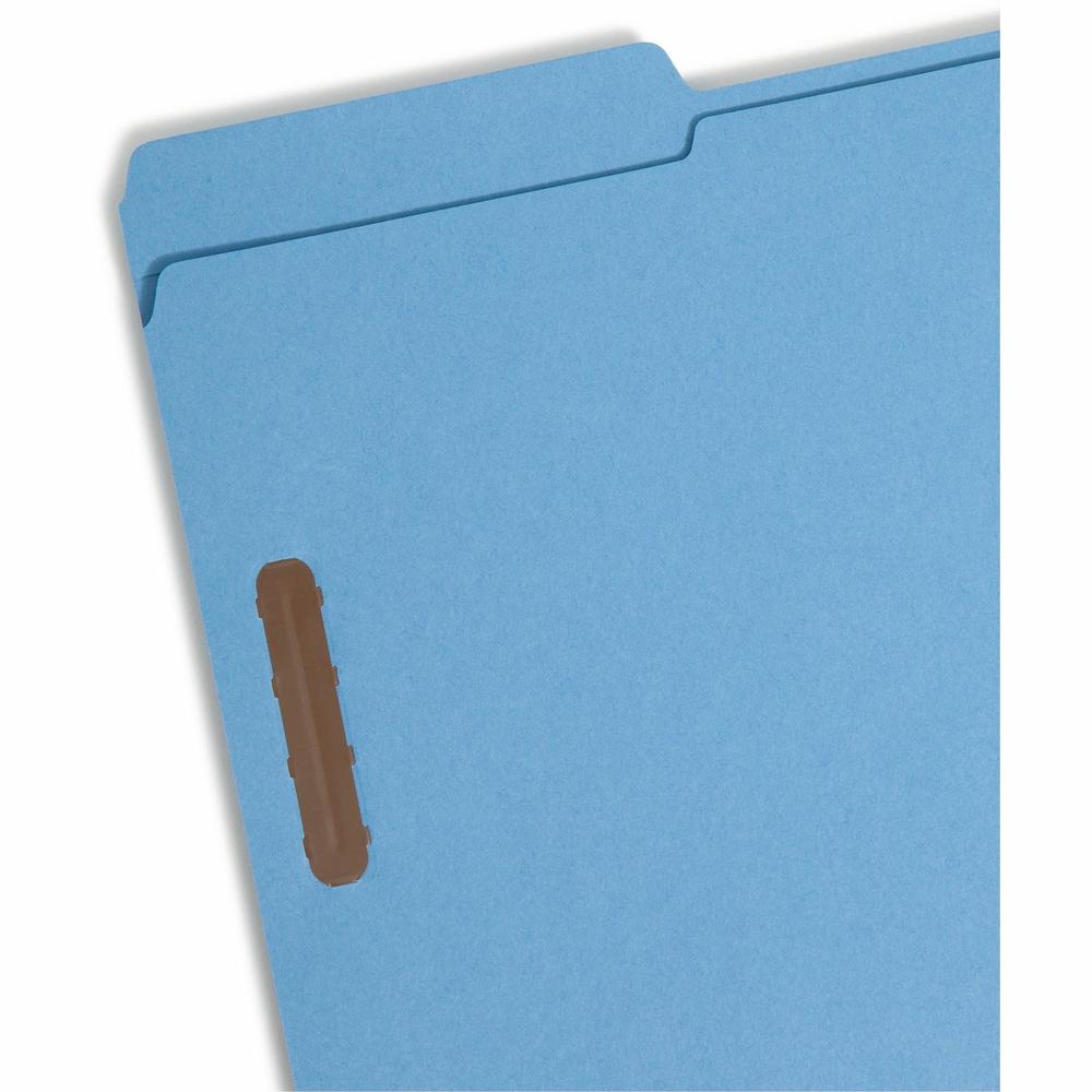 Smead Colored 1/3 Tab Cut Legal Recycled Fastener Folder - 8 1/2" x 14" - 3/4" Expansion - 2 x 2K Fastener(s) - 2" Fastener Capacity for Folder - Top Tab Location - Assorted Position Tab Position - Bl. Picture 5