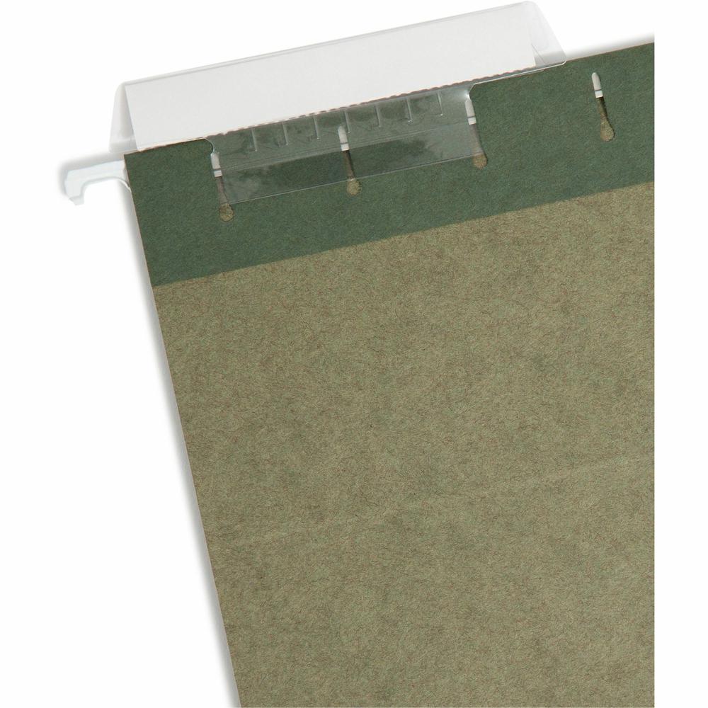 Smead 1/3 Tab Cut Letter Recycled Hanging Folder - 8 1/2" x 11" - Top Tab Location - Assorted Position Tab Position - Standard Green - 10% Recycled - 25 / Box. Picture 4