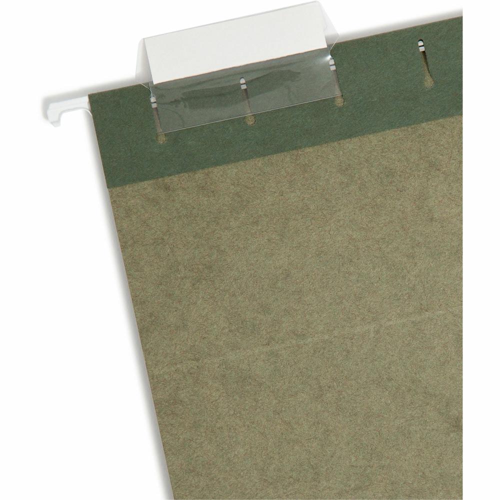 Smead 1/5 Tab Cut Letter Recycled Hanging Folder - 8 1/2" x 11" - Top Tab Location - Assorted Position Tab Position - Standard Green - 10% Recycled - 25 / Box. Picture 9