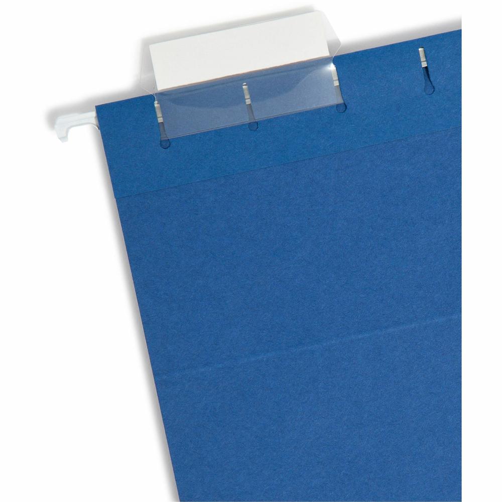 Smead 1/5 Tab Cut Letter Recycled Hanging Folder - 8 1/2" x 11" - Top Tab Location - Assorted Position Tab Position - Vinyl - Navy Blue - 10% Recycled - 25 / Box. Picture 7