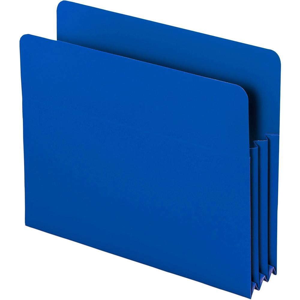 Smead Straight Tab Cut Letter File Pocket - 8 1/2" x 11" - 3 1/2" Expansion - Polypropylene - Blue - 4 / Pack. Picture 2