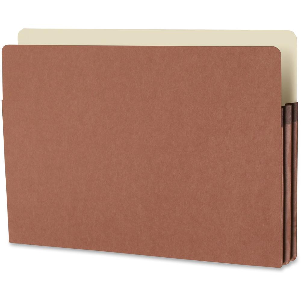 Smead Straight Tab Cut Legal Recycled File Pocket - 8 1/2" x 14" - 1 3/4" Expansion - Top Tab Location - Redrope, Kraft - Redrope - 30% Recycled - 25 / Box. Picture 3
