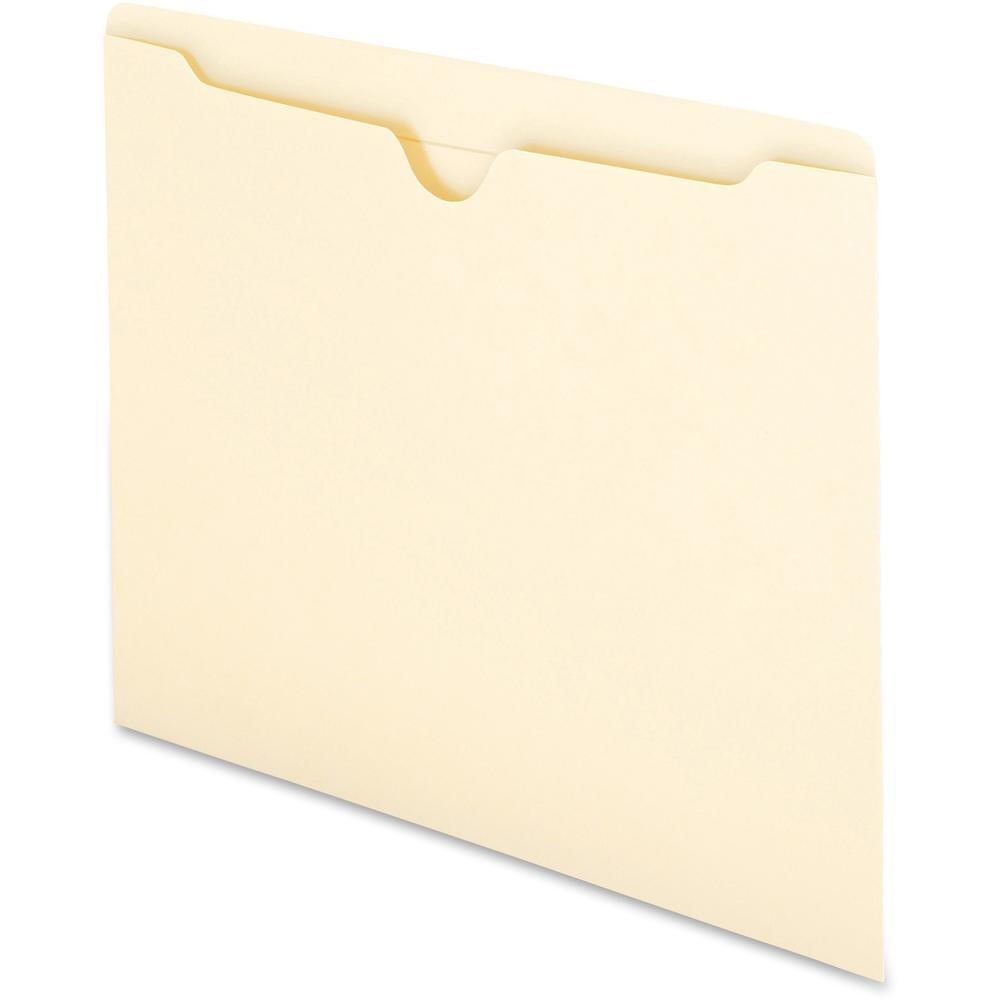 Smead Straight Tab Cut Letter Recycled File Jacket - 8 1/2" x 11" - Manila - 10% Recycled - 100 / Box. Picture 3