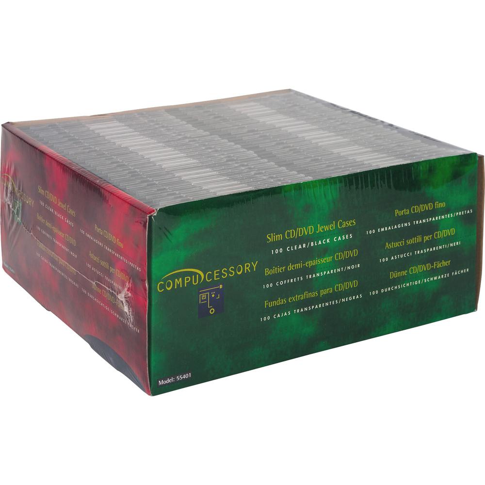 Compucessory Slim CD/DVD Jewel Cases - Jewel Case - Black - 1 CD/DVD. Picture 7