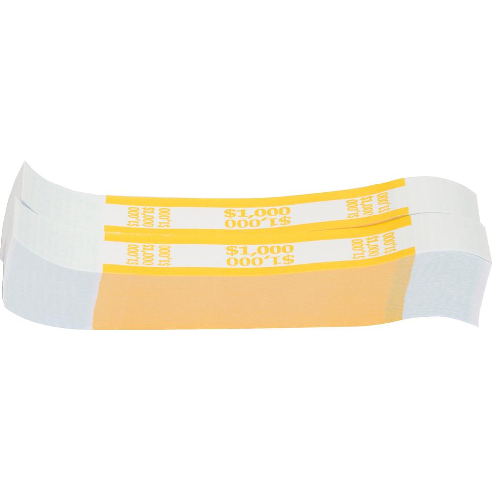 Sparco White Kraft ABA Bill Straps - 1000 Wrap(s)Total $1,000 in $10 Denomination - Kraft - Yellow - 1000 / Pack. Picture 2