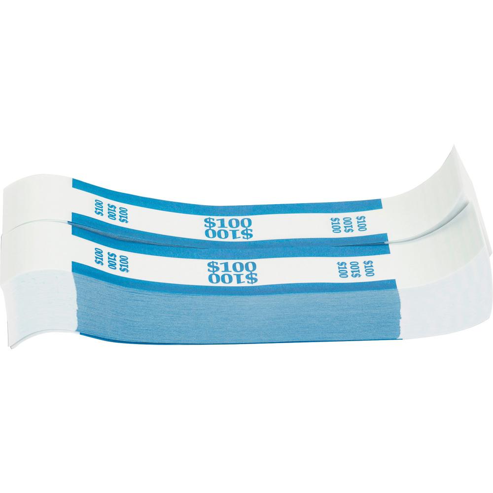Sparco White Kraft ABA Bill Straps - 1000 Wrap(s)Total $100 in $1 Denomination - Kraft - Blue - 1000 / Pack. Picture 2