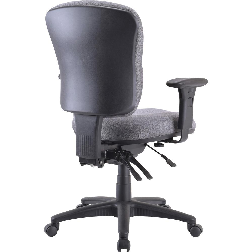 Lorell Accord Mid-Back Task Chair - Gray Polyester Seat - Black Frame - 1 Each. Picture 2