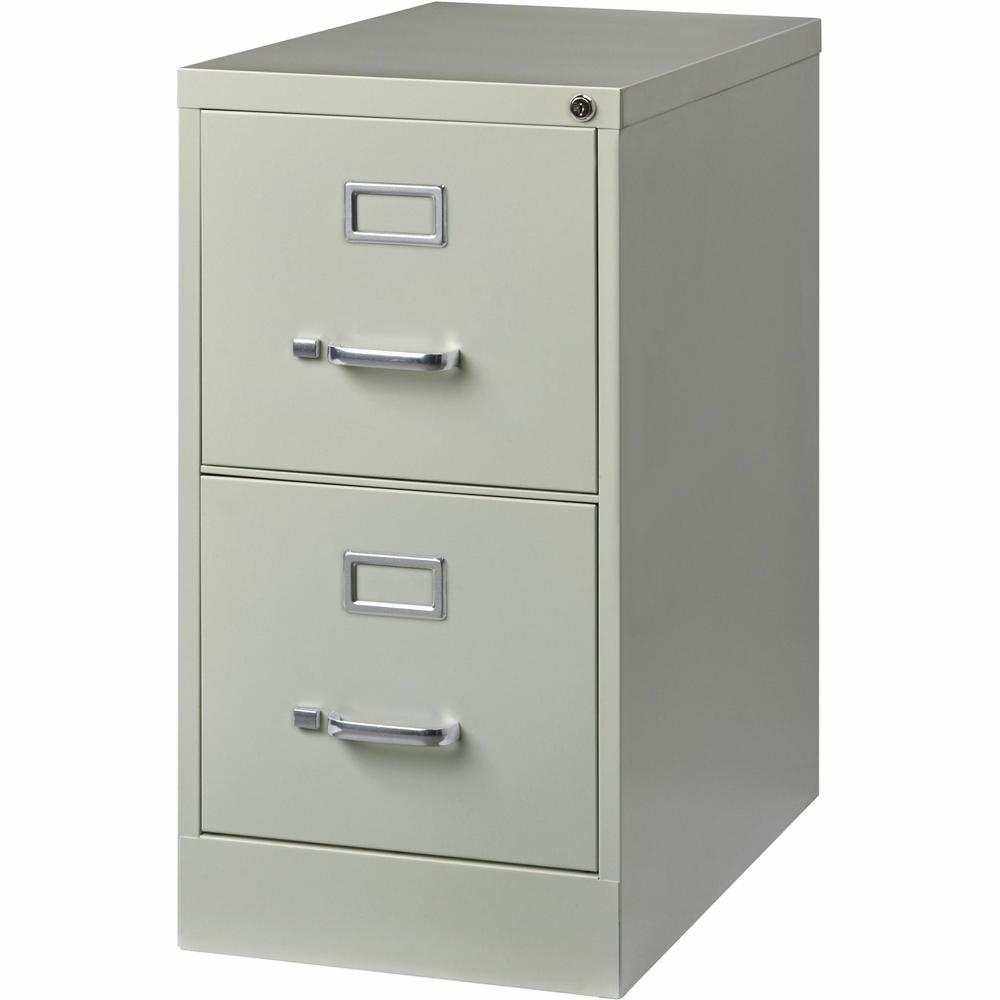 Lorell Fortress Series 25" Commercial-Grade Vertical File Cabinet - 15" x 25" x 28.4" - 2 x Drawer(s) for File - Letter - Vertical - Security Lock, Ball-bearing Suspension, Heavy Duty - Light Gray - S. Picture 5