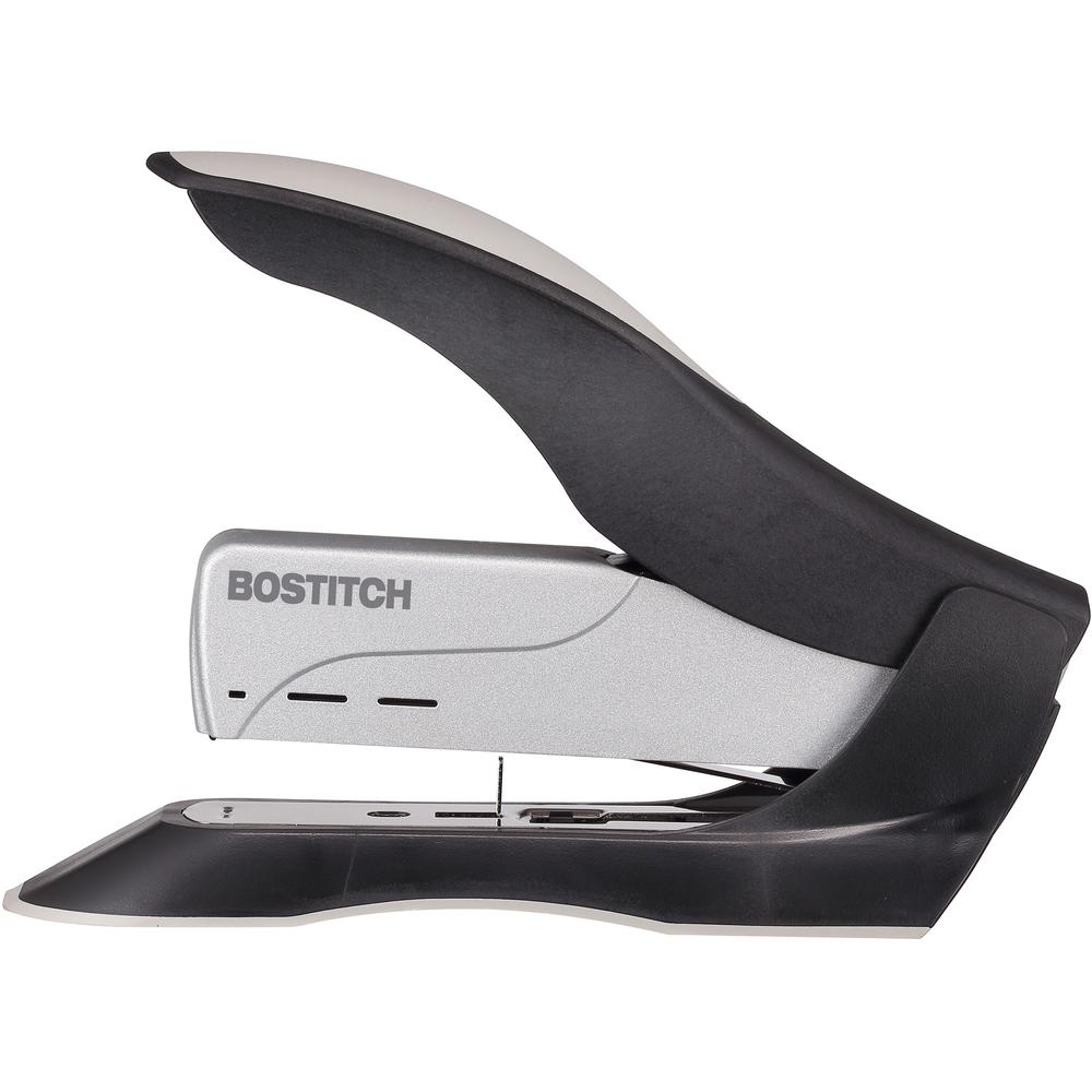 Bostitch Spring-Powered Antimicrobial Heavy Duty Stapler - 100 Sheets Capacity - 210 Staple Capacity - Full Strip - 1/2" Staple Size - 1 Each - Black, Gray. Picture 5