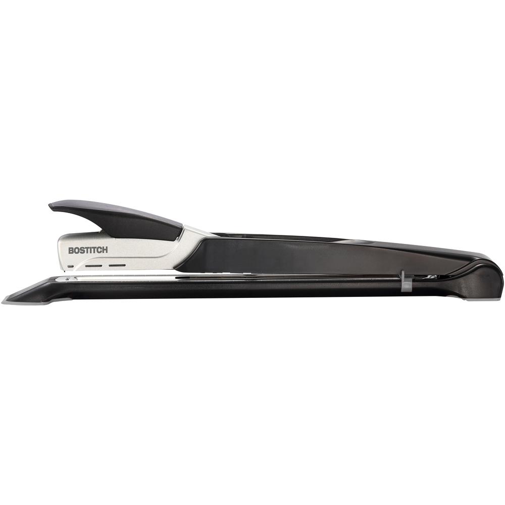 Bostitch Long Reach Antimicrobial Stapler - 25 of 30lb Paper Sheets Capacity - 210 Staple Capacity - Full Strip - 1/4" Staple Size - 1 Each - Black, Silver. Picture 5