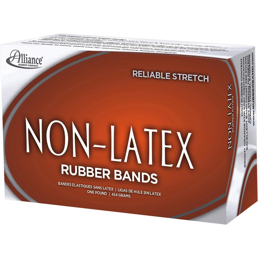 Alliance Rubber 37196 Non-Latex Rubber Bands - Size #19 - 1 lb. box contains approx. 1440 bands - 3 1/2" x 1/16" - Orange. Picture 6