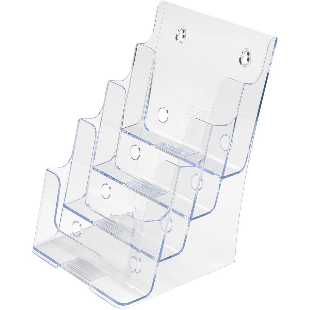 Deflect-o Booklet Holder - 4 Compartment(s) - 4 Tier(s) - 10" Height x 4.9" Width x 6.1" Depth - Desktop - Compact, Booklet Size - Clear - Plastic - 1 Each. Picture 4