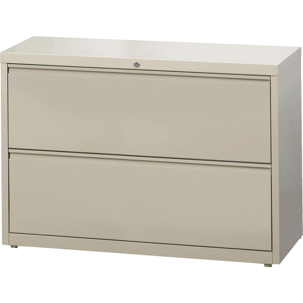 Lorell Fortress Series Lateral File - 42" x 18.6" x 28.1" - 2 x Drawer(s) for File - Legal, Letter, A4 - Lateral - Rust Proof, Leveling Glide, Ball-bearing Suspension, Interlocking, Label Holder - Put. Picture 2