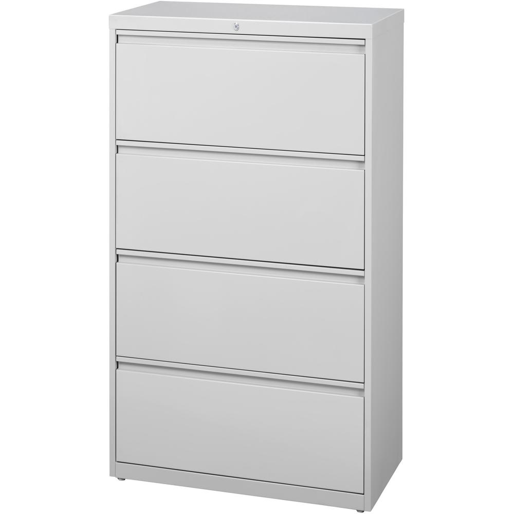 Lorell Fortress Series Lateral File - 36" x 18.6" x 52.5" - 4 x Drawer(s) for File - Legal, Letter, A4 - Lateral - Rust Proof, Leveling Glide, Interlocking, Ball-bearing Suspension, Label Holder - Lig. Picture 3
