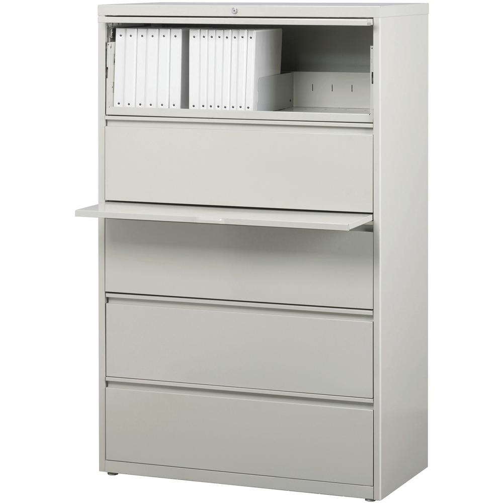 Lorell Fortress Series Lateral File w/Roll-out Posting Shelf - 36" x 18.6" x 67.7" - 5 x Drawer(s) for File - Legal, Letter, A4 - Lateral - Rust Proof, Leveling Glide, Interlocking, Ball-bearing Suspe. Picture 2