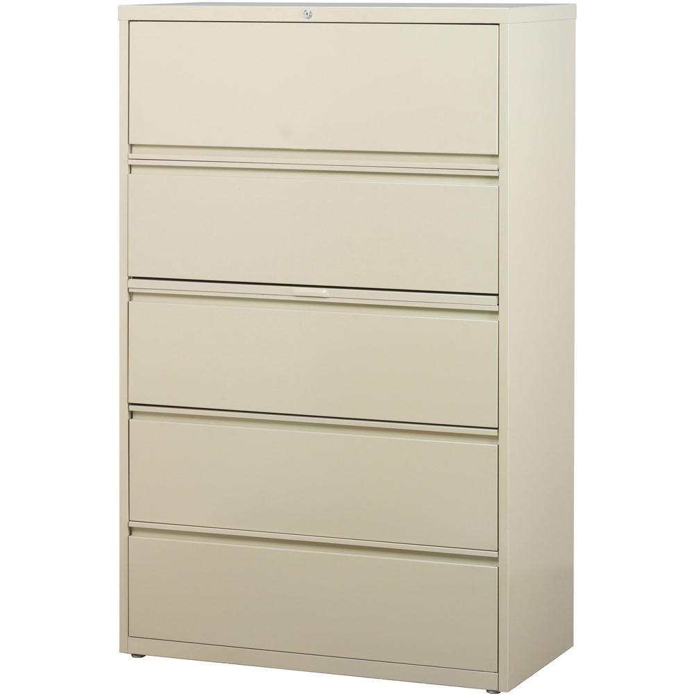Lorell Fortress Series Lateral File w/Roll-out Posting Shelf - 36" x 18.6" x 67.7" - 5 x Drawer(s) for File - Legal, Letter, A4 - Lateral - Rust Proof, Leveling Glide, Interlocking, Ball-bearing Suspe. Picture 3