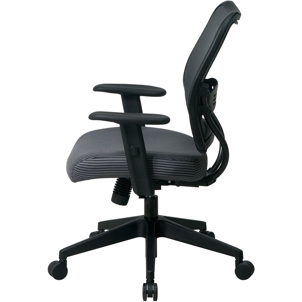 Office Star Space VeraFlex Series Task Chair - Fabric Charcoal Seat - Fabric Charcoal Back - Plastic Black, Metal Frame - 5-star Base - Charcoal Gray - 19.50" Seat Width x 20" Seat Depth - 27" Width x. Picture 11
