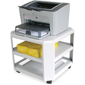 Master Mobile Printer Stand - 75 lb Load Capacity - 2 x Shelf(ves) - 8.5" Height x 18" Width x 18" Depth - Floor - Steel - Gray. Picture 3