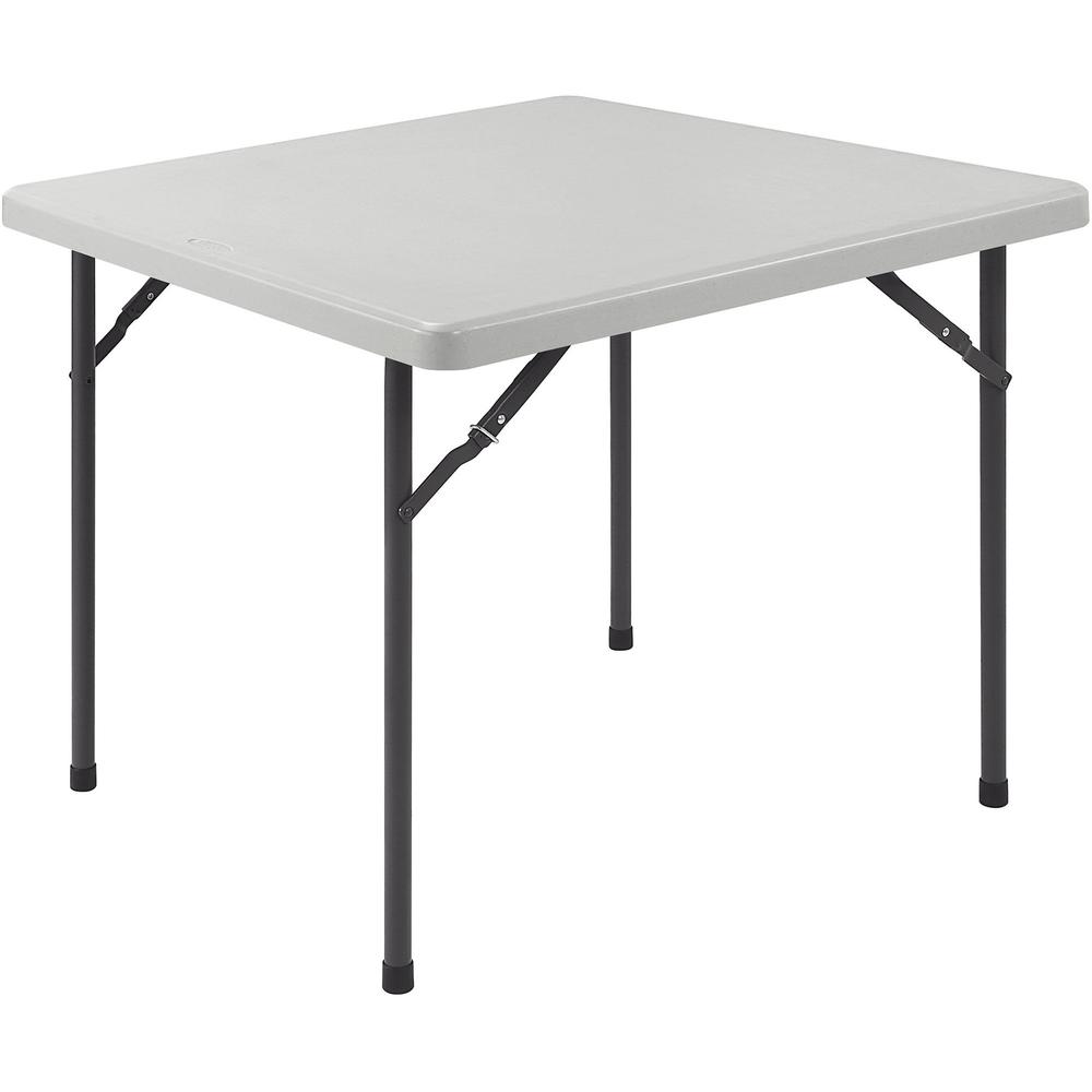 Lorell Banquet Folding Table - Four Leg Base - 29" Height x 36" Width x 36" Depth - Gray, Powder Coated - 1 Each. Picture 6