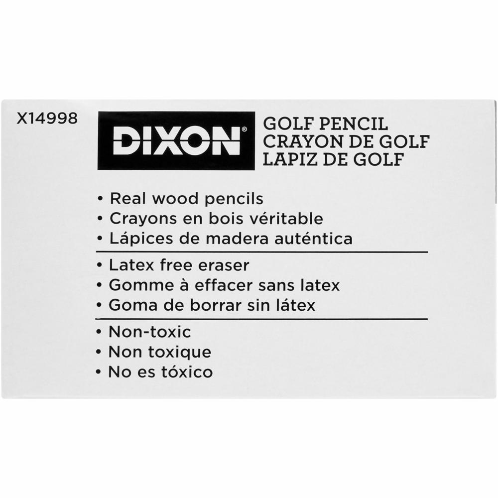 Dixon Pre-sharpened Wood Golf Pencils - #2 Lead - Yellow Wood Barrel - 144 / Box. Picture 3