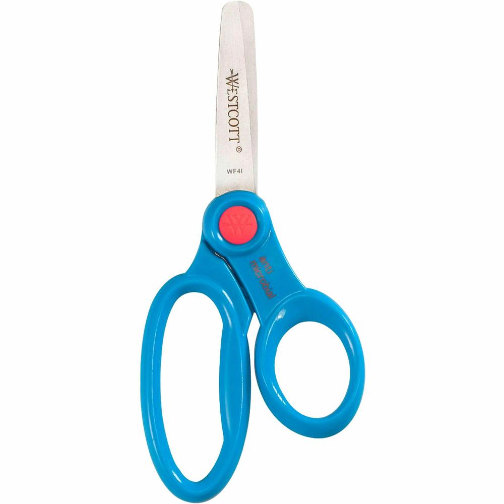 Westcott 5" Antimicrobial Kids Blunt Scissors - 5" Overall Length - Straight-left/right - Stainless Steel - Blunted Tip - Assorted - 12 / Pack. Picture 3