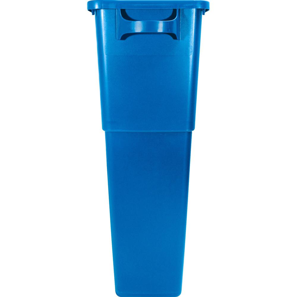 Genuine Joe 23 Gallon Recycling Container - 23 gal Capacity - Rectangular - 30" Height x 22.5" Width x 11" Depth - Blue, White - 1 Each. Picture 8