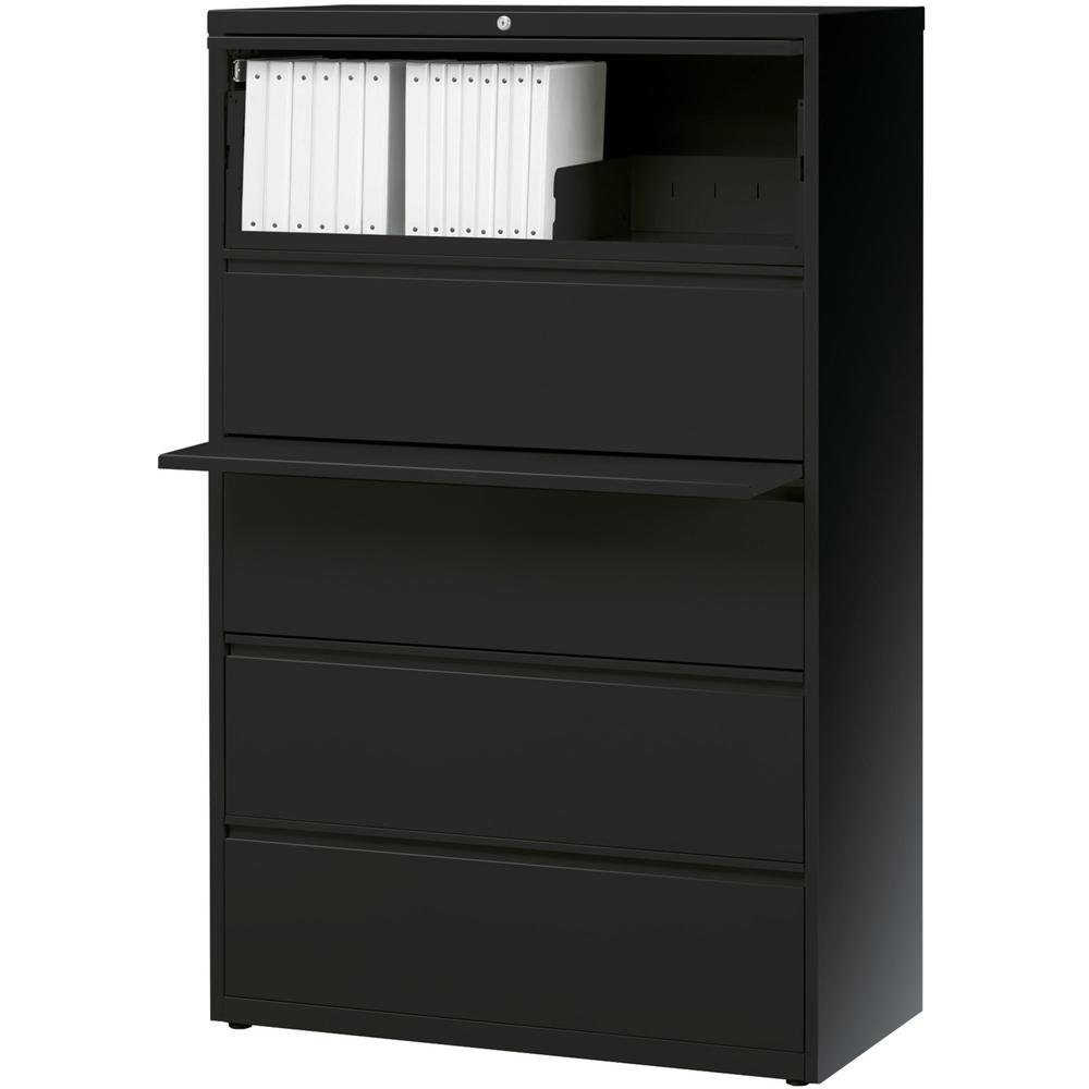 Lorell Fortress Series Lateral File w/Roll-out Posting Shelf - 36" x 18.6" x 67.7" - 5 x Drawer(s) for File - Letter, Legal, A4 - Lateral - Rust Proof, Interlocking, Leveling Glide, Ball-bearing Suspe. Picture 3