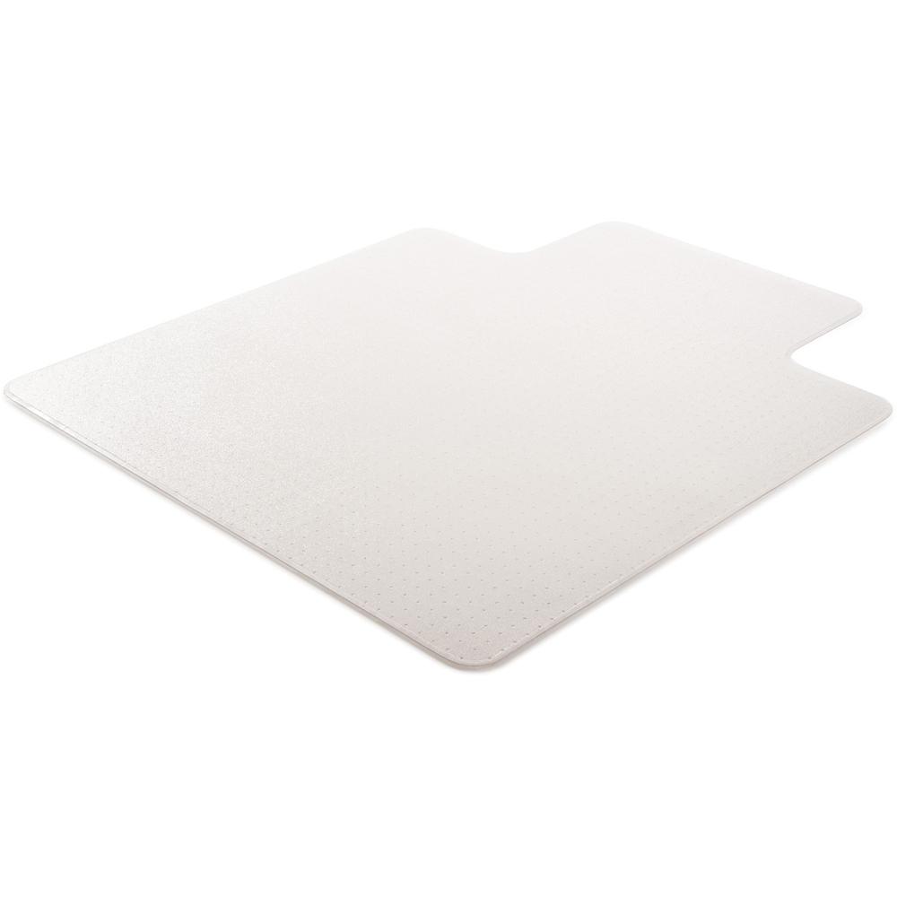 Lorell Plush-pile Wide-Lip Chairmat - Carpeted Floor - 53" Length x 45" Width x 0.173" Thickness - Lip Size 12" Length x 25" Width - Vinyl - Clear - 1Each. Picture 9