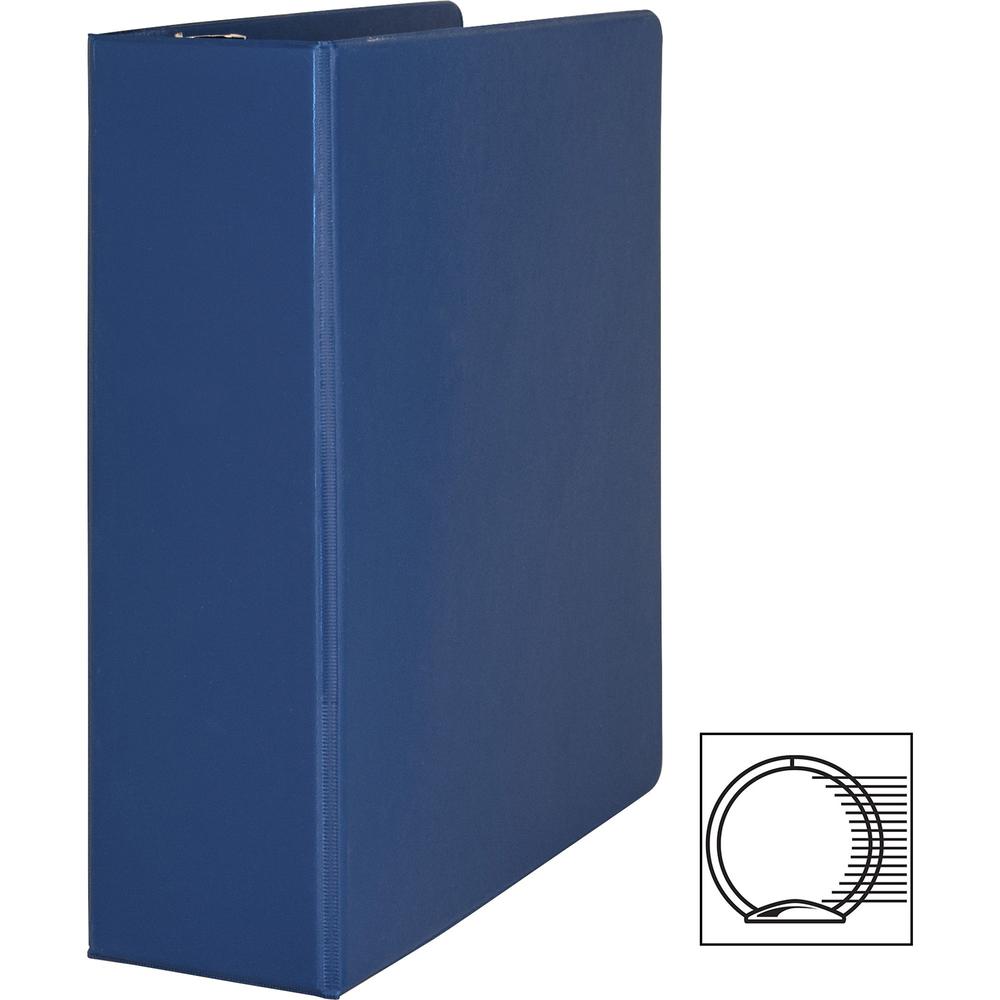 Business Source Basic Round Ring Binders - 3" Binder Capacity - Letter - 8 1/2" x 11" Sheet Size - Round Ring Fastener(s) - Vinyl - Dark Blue - 1.68 lb - 1 Each. Picture 7