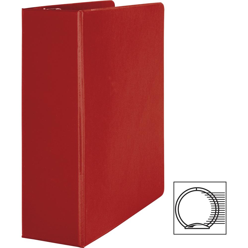 Business Source Basic Round Ring Binders - 3" Binder Capacity - Letter - 8 1/2" x 11" Sheet Size - Round Ring Fastener(s) - Vinyl - Red - 1.68 lb - 1 Each. Picture 5