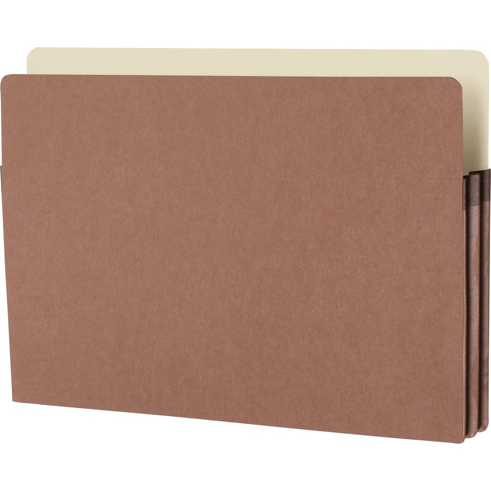 Business Source Straight Tab Cut Legal Recycled File Pocket - 8 1/2" x 14" - 1 3/4" Expansion - Redrope - Redrope - 30% Recycled - 25 / Box. Picture 2