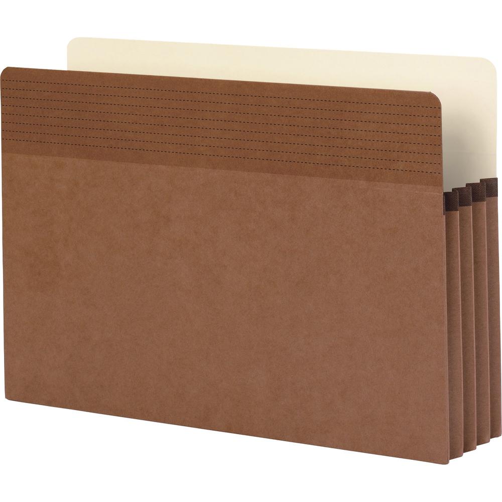 Business Source Straight Tab Cut Legal Recycled File Pocket - 8 1/2" x 14" - 3 1/2" Expansion - Redrope - Redrope - 30% Recycled - 25 / Box. Picture 2