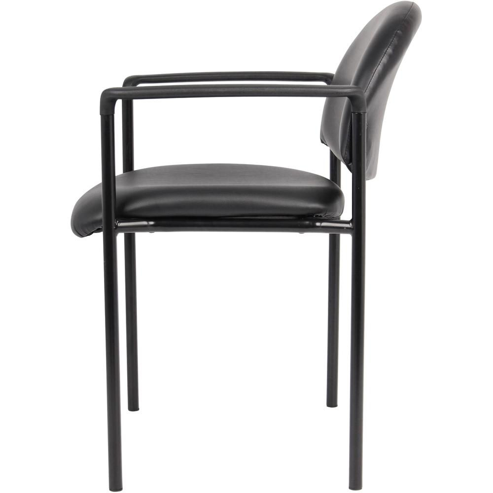 Boss Diamond Stacking Chair with Arm - Black - Fabric. Picture 4