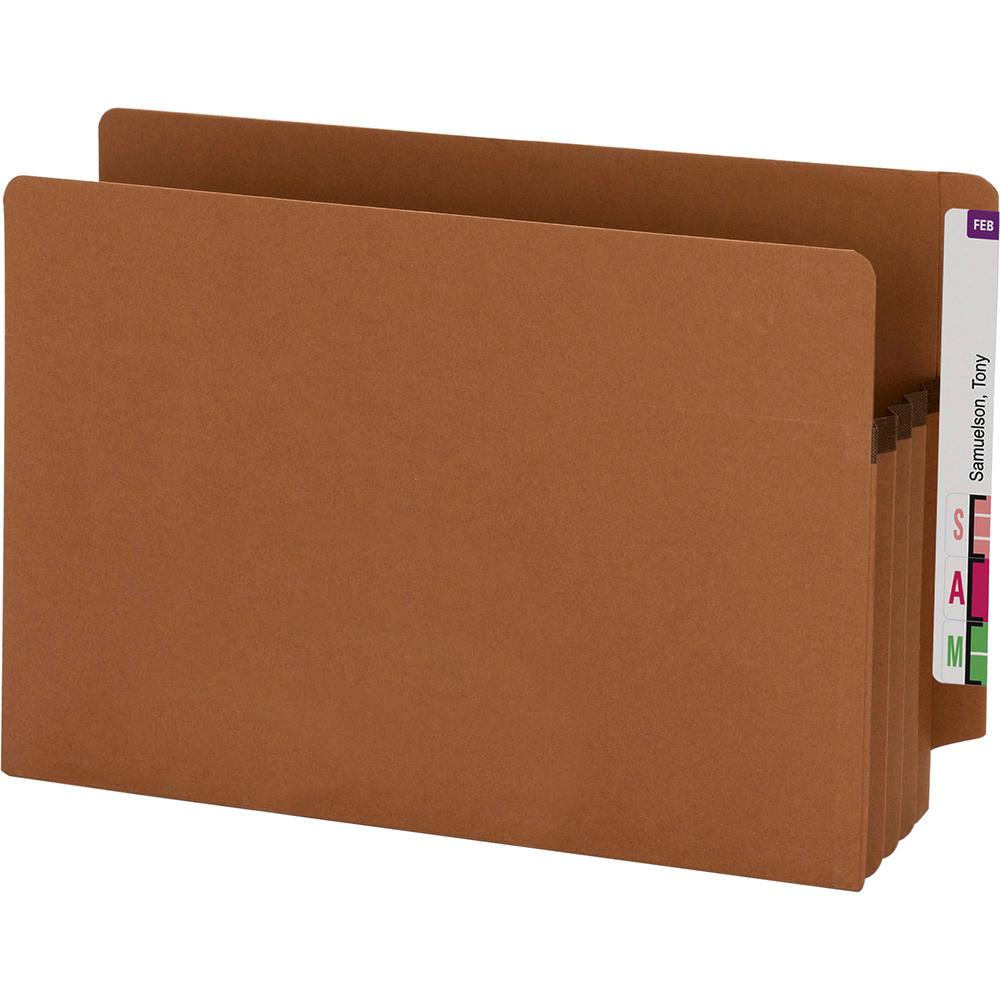 Smead Straight Tab Cut Legal Recycled File Pocket - 8 1/2" x 14" - 3 1/2" Expansion - Redrope - Redrope - 100% Recycled - 25 / Box. Picture 5