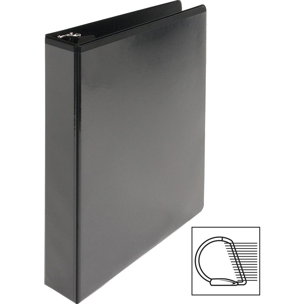 Business Source Basic D-Ring View Binders - 1 1/2" Binder Capacity - Letter - 8 1/2" x 11" Sheet Size - D-Ring Fastener(s) - Polypropylene - Black - Clear Overlay - 1 Each. Picture 9
