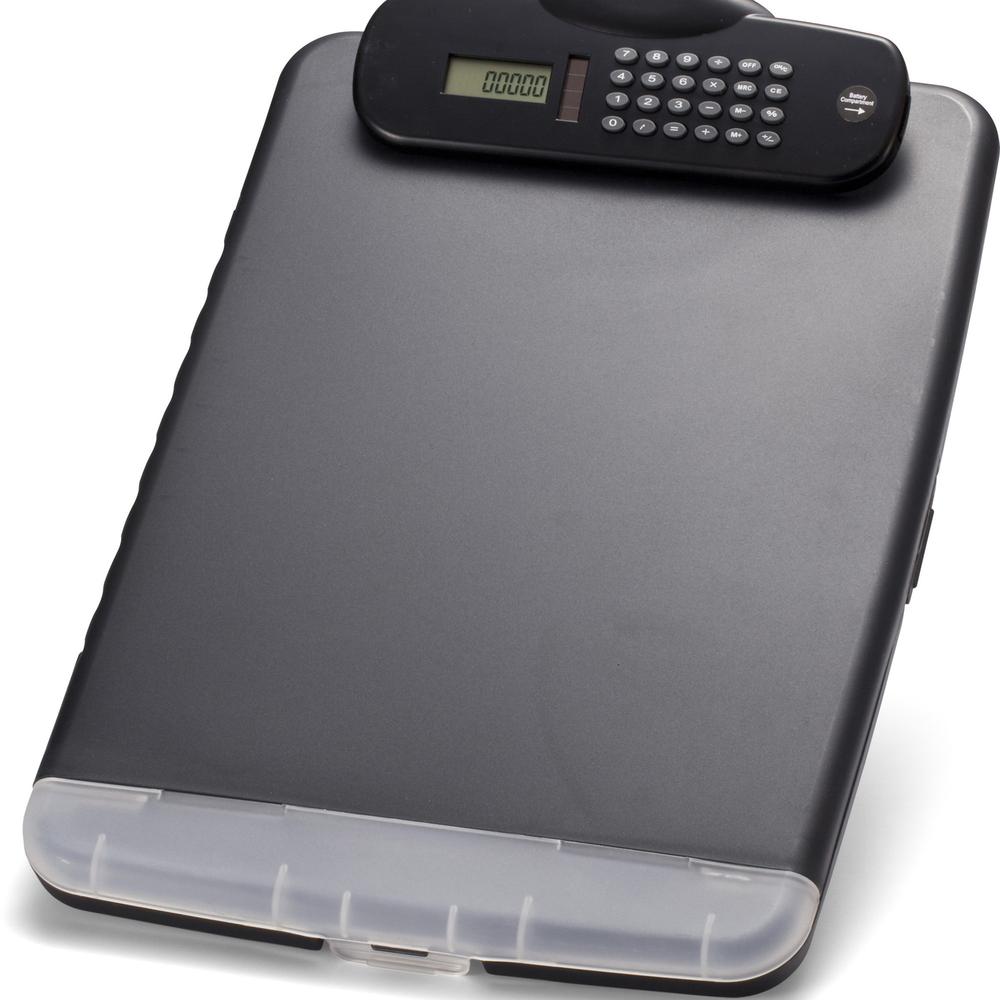 Officemate Slim Clipboard Storage Box with Calculator - 10" x 14 1/2" - 1 Each. Picture 2