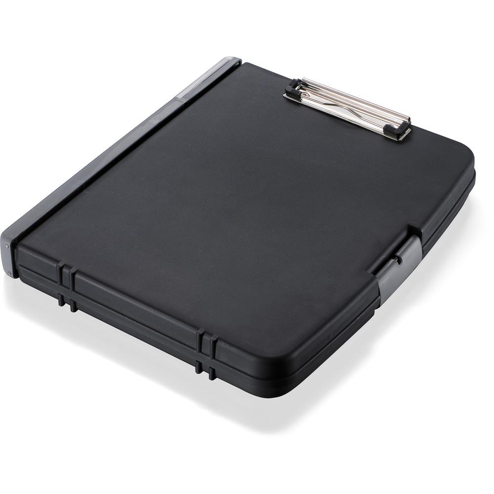 Officemate Triple File Clipboard Storage Box, Recycled - 8 1/2" x 11" - Spring Clip - Black - 1 Each. Picture 6