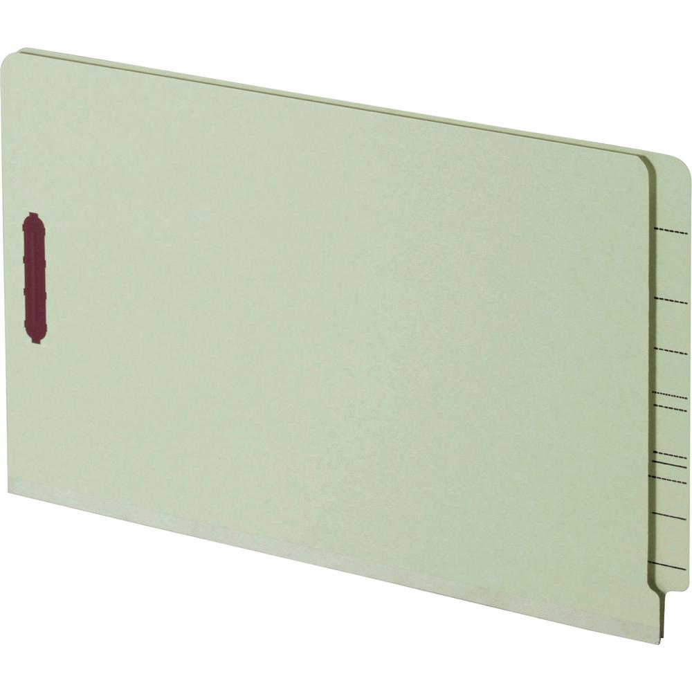 Pendaflex Legal Recycled Fastener Folder - 8 1/2" x 14" - 2" Expansion - 2 Fastener(s) - 2" Fastener Capacity for Folder - Pressboard - Light Green - 10% Recycled - 25 / Box. Picture 3