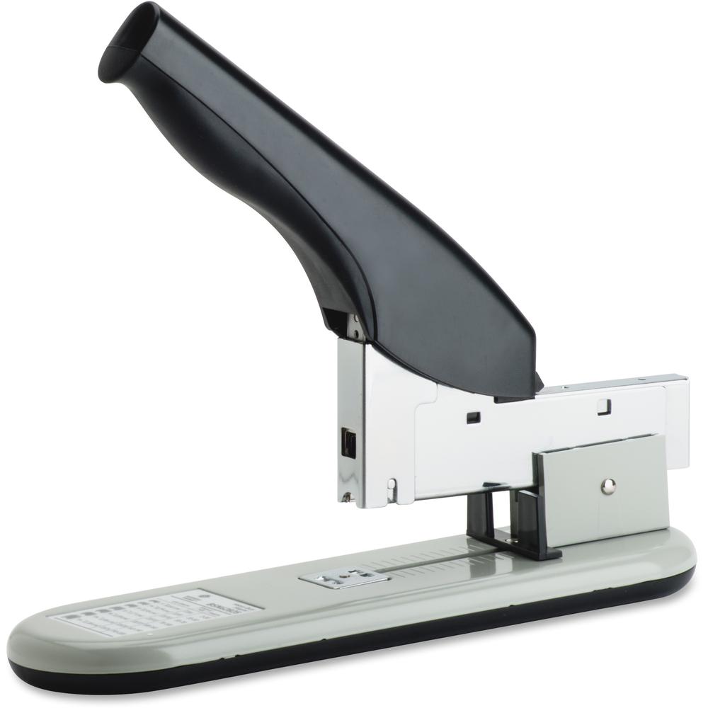 Business Source Heavy-duty Stapler - 220 Sheets Capacity - 1/4" , 1/2" , 3/8" , 5/8" , 9/16" , 13/16" , 15/16" , 7/8" , 3/4" , 5/16" Staple Size - 1 Each - Black, Putty. Picture 2