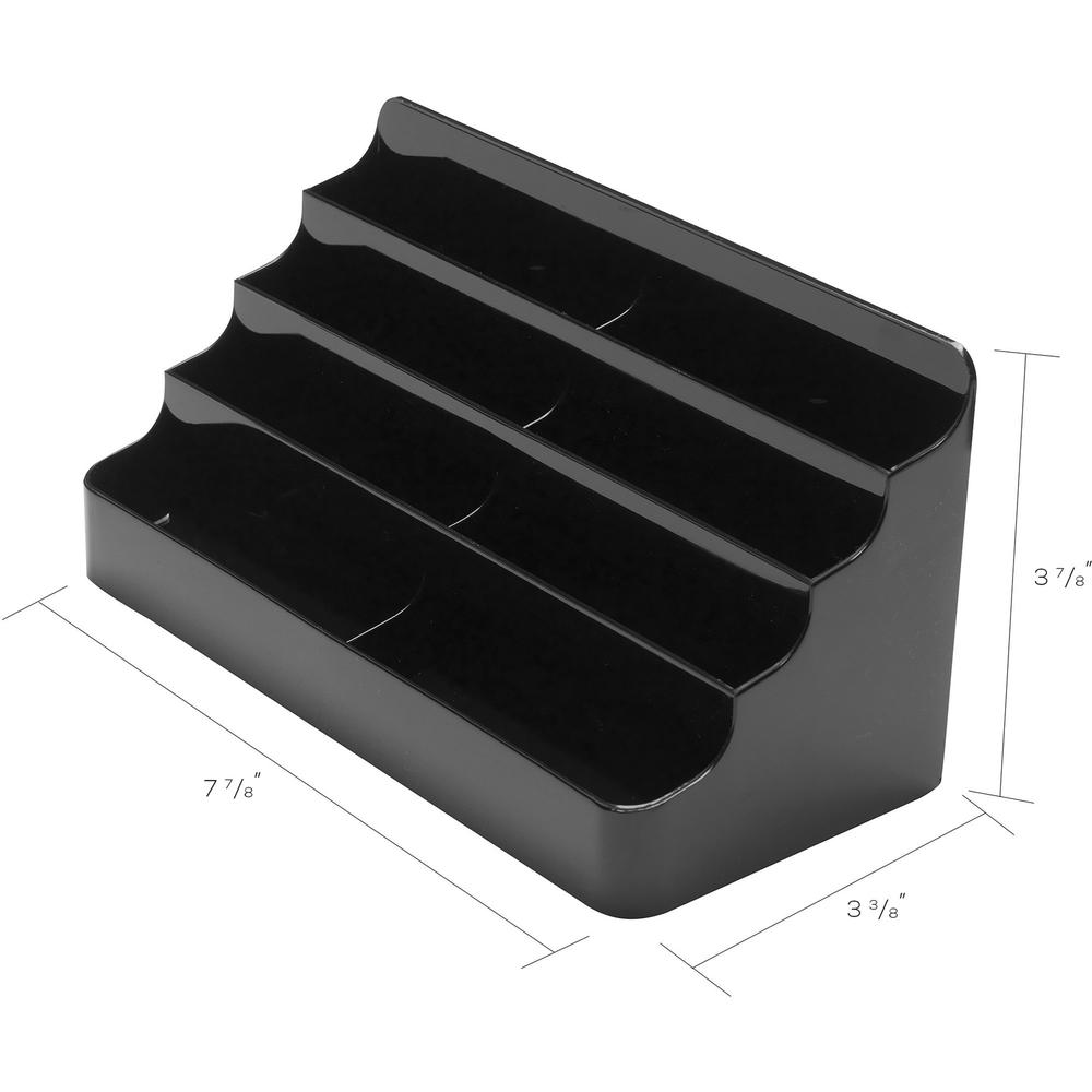 Deflecto Sustainable Office Business Card Holder - 3.9" x 7.9" x 3.6" x - Plastic - 1 Each - Black. Picture 2