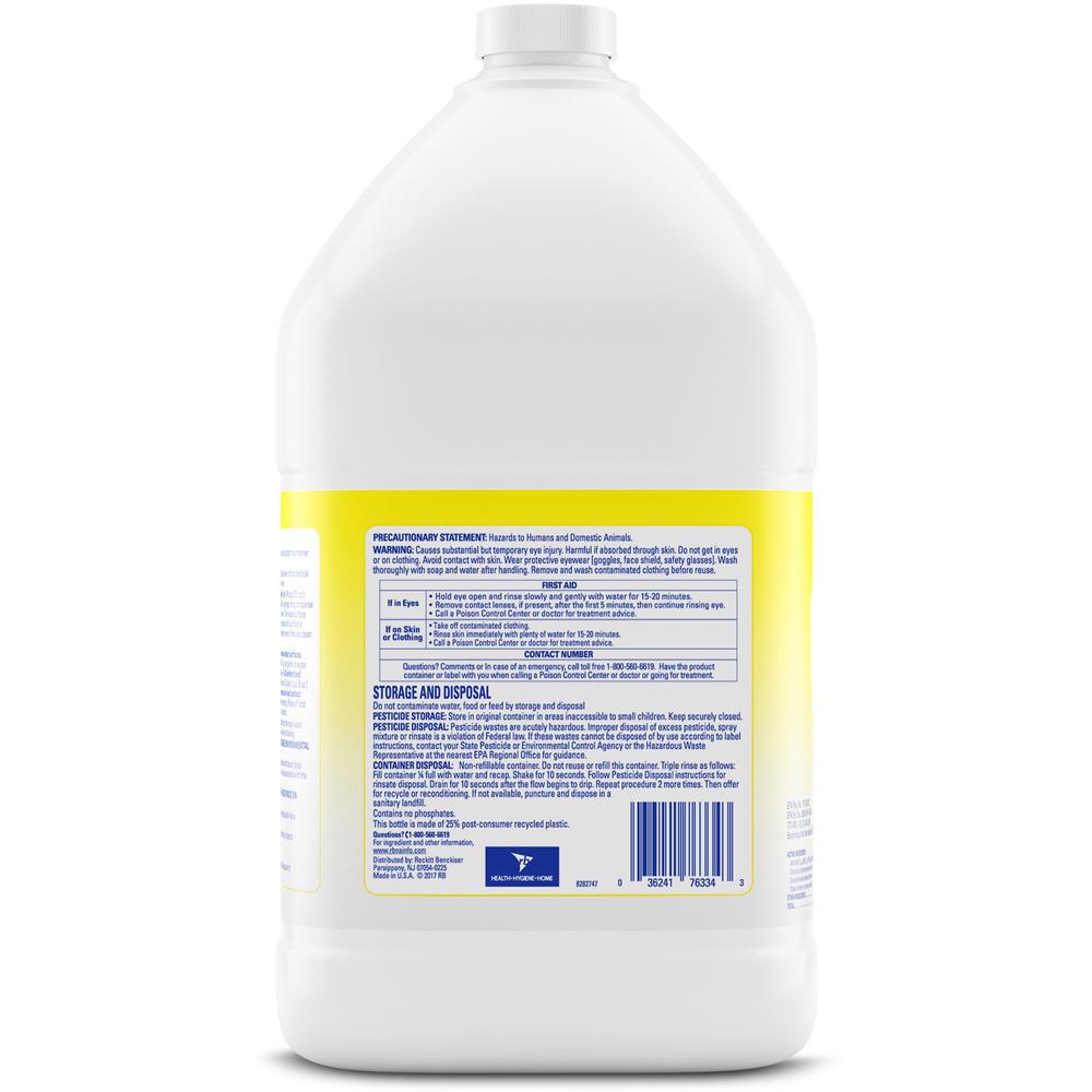 Lysol Deodorizing Cleaner - Concentrate - 128 fl oz (4 quart) - Lemon Scent - 4 / Carton - Disinfectant, Deodorize - Yellow. Picture 4
