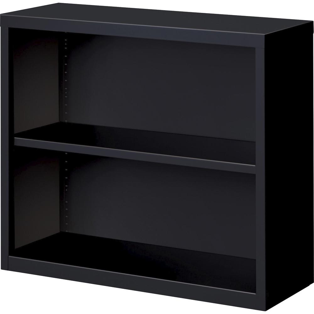 Lorell Fortress Series Bookcases - 34.5" x 13" x 30" - 2 x Shelf(ves) - Black - Powder Coated - Steel - Recycled. Picture 6