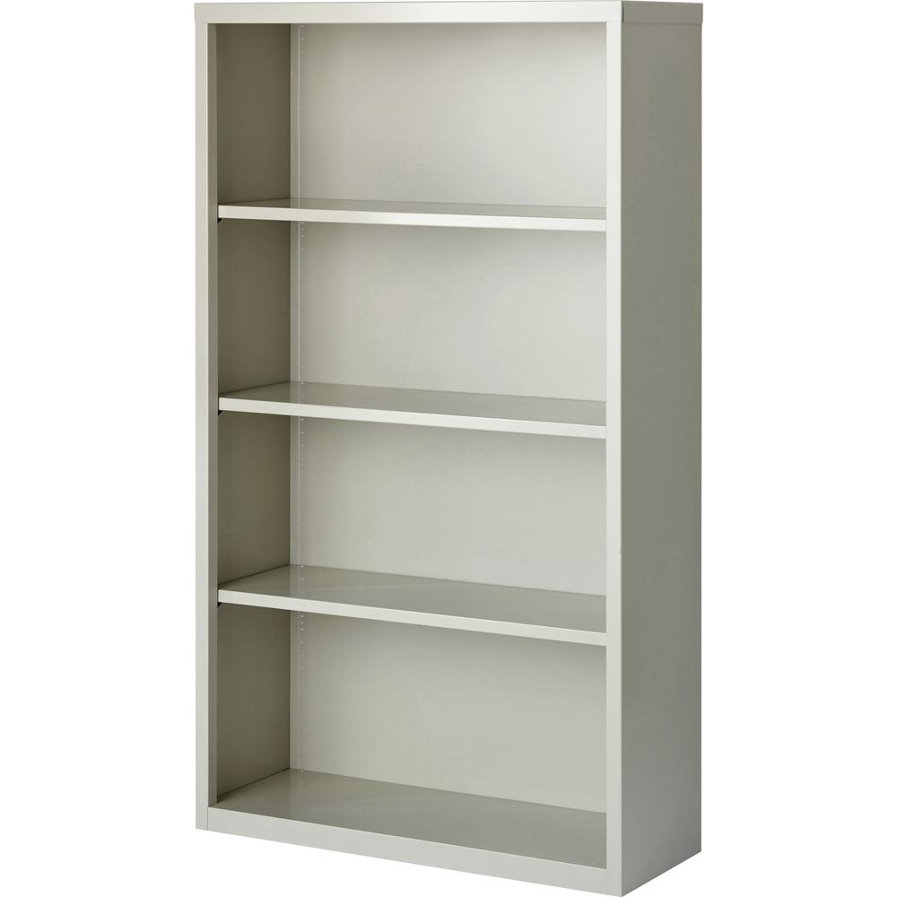 Lorell Fortress Series Bookcase - 34.5" x 13" x 60" - 4 x Shelf(ves) - Light Gray - Powder Coated - Steel - Recycled. Picture 5