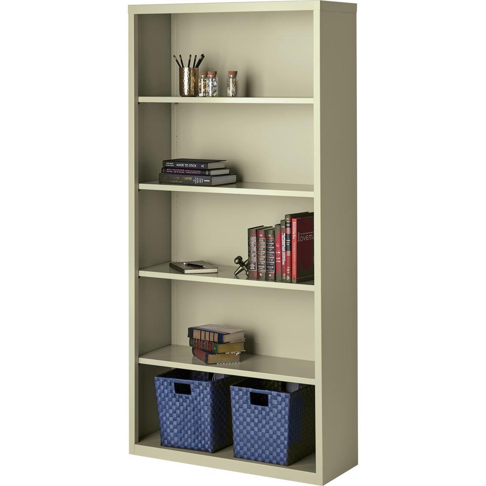 Lorell Fortress Series Bookcase - 34.5" x 13" x 72" - 6 x Shelf(ves) - Putty - Powder Coated - Steel - Recycled. Picture 5