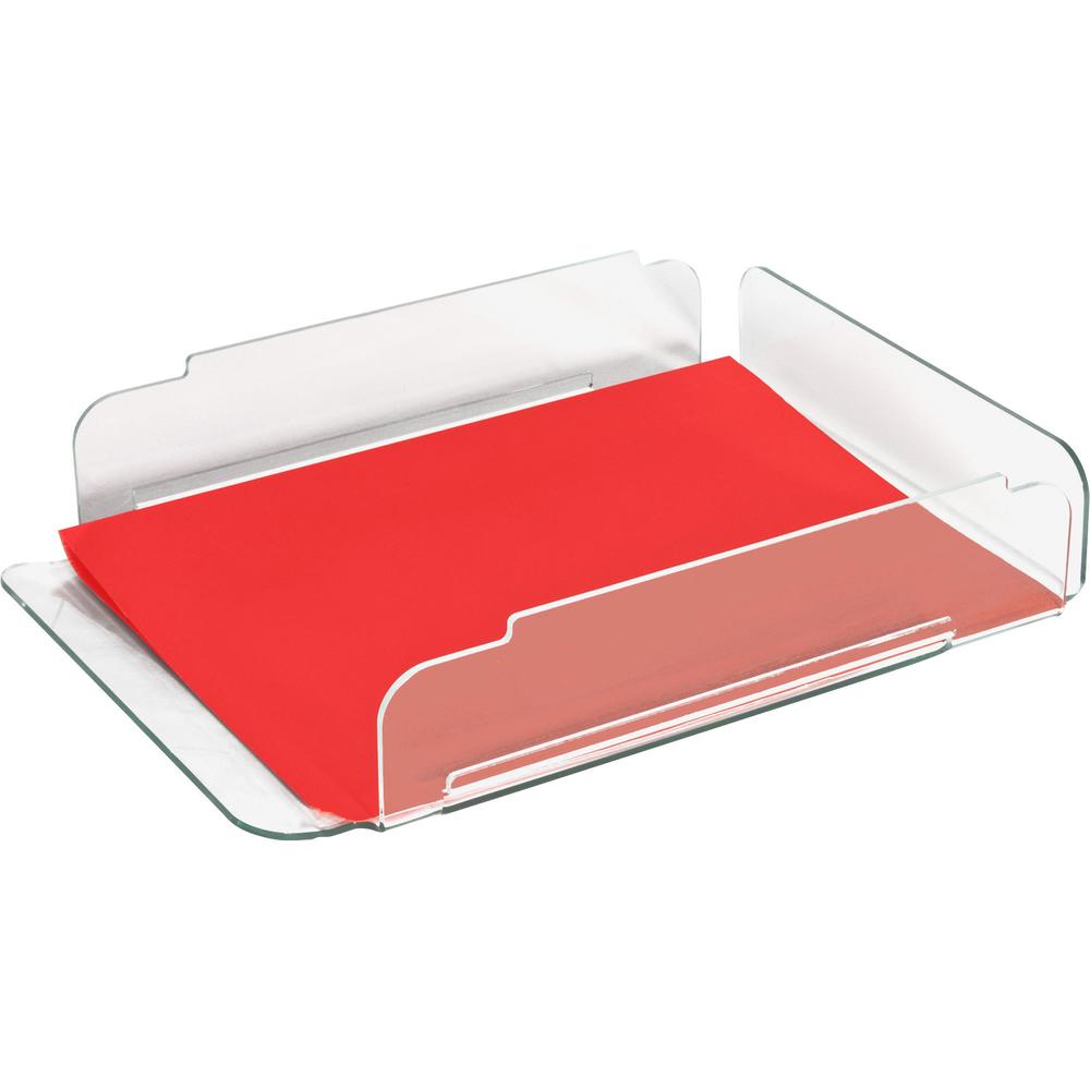 Lorell Single Stacking Letter Tray - Desktop - Durable, Lightweight, Non-skid, Stackable - Acrylic - 1 Each. Picture 5