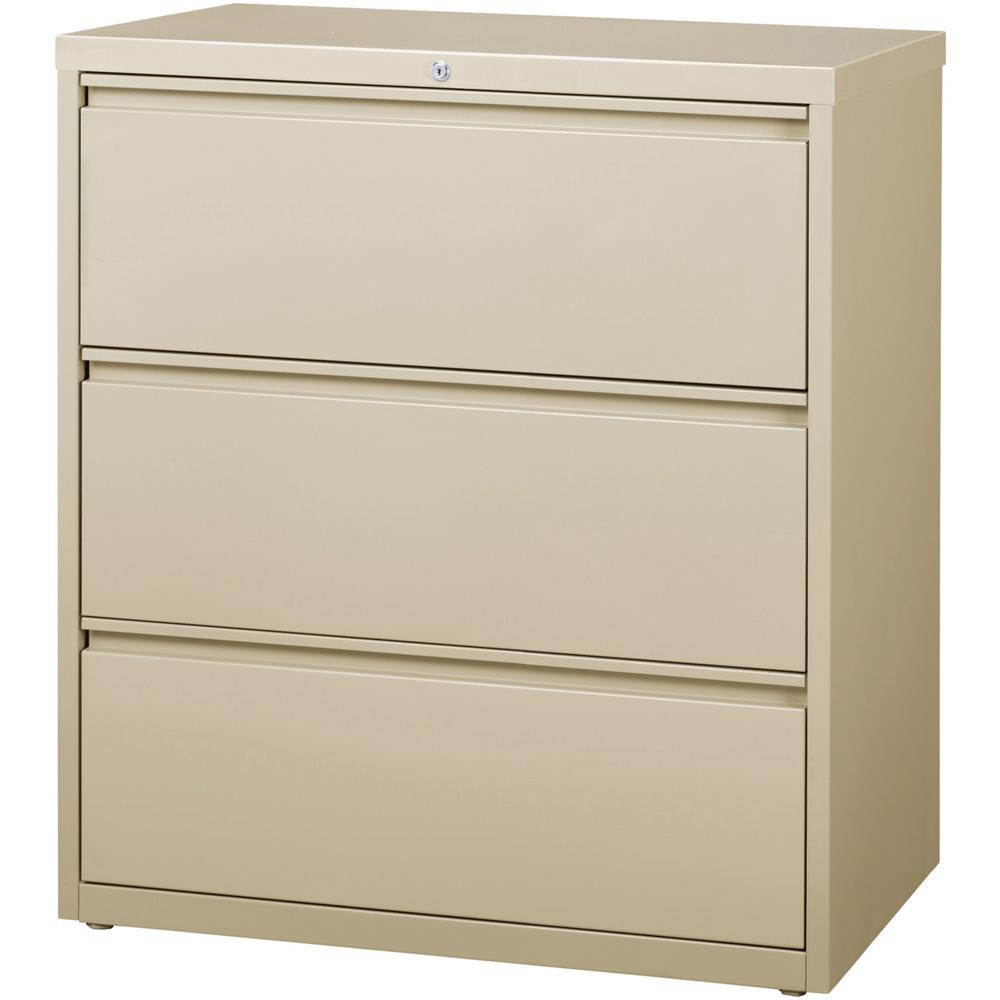 Lorell Fortress Series Lateral File - 36" x 18.6" x 40.3" - 3 x Drawer(s) for File - Letter, Legal, A4 - Lateral - Locking Drawer, Magnetic Label Holder, Ball-bearing Suspension, Leveling Glide - Putt. Picture 2