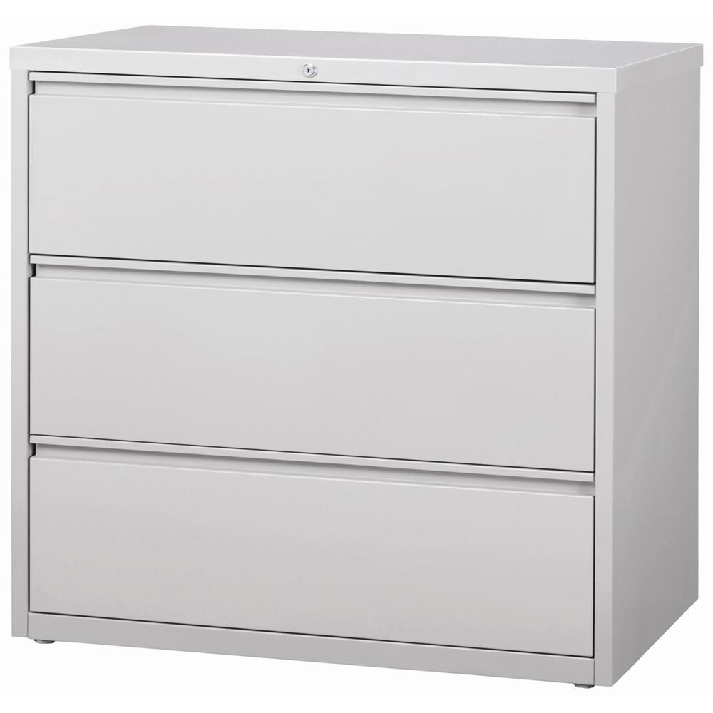 Lorell Fortress Series Lateral File - 42" x 18.6" x 40.3" - 3 x Drawer(s) for File - Letter, Legal, A4 - Lateral - Locking Drawer, Magnetic Label Holder, Ball-bearing Suspension, Leveling Glide - Ligh. Picture 2