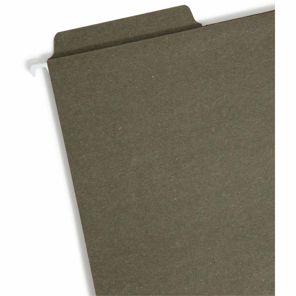 Smead FasTab 1/3 Tab Cut Letter Recycled Hanging Folder - 8 1/2" x 11" - Top Tab Location - Assorted Position Tab Position - Standard Green - 100% Paper Recycled - 20 / Box. Picture 5