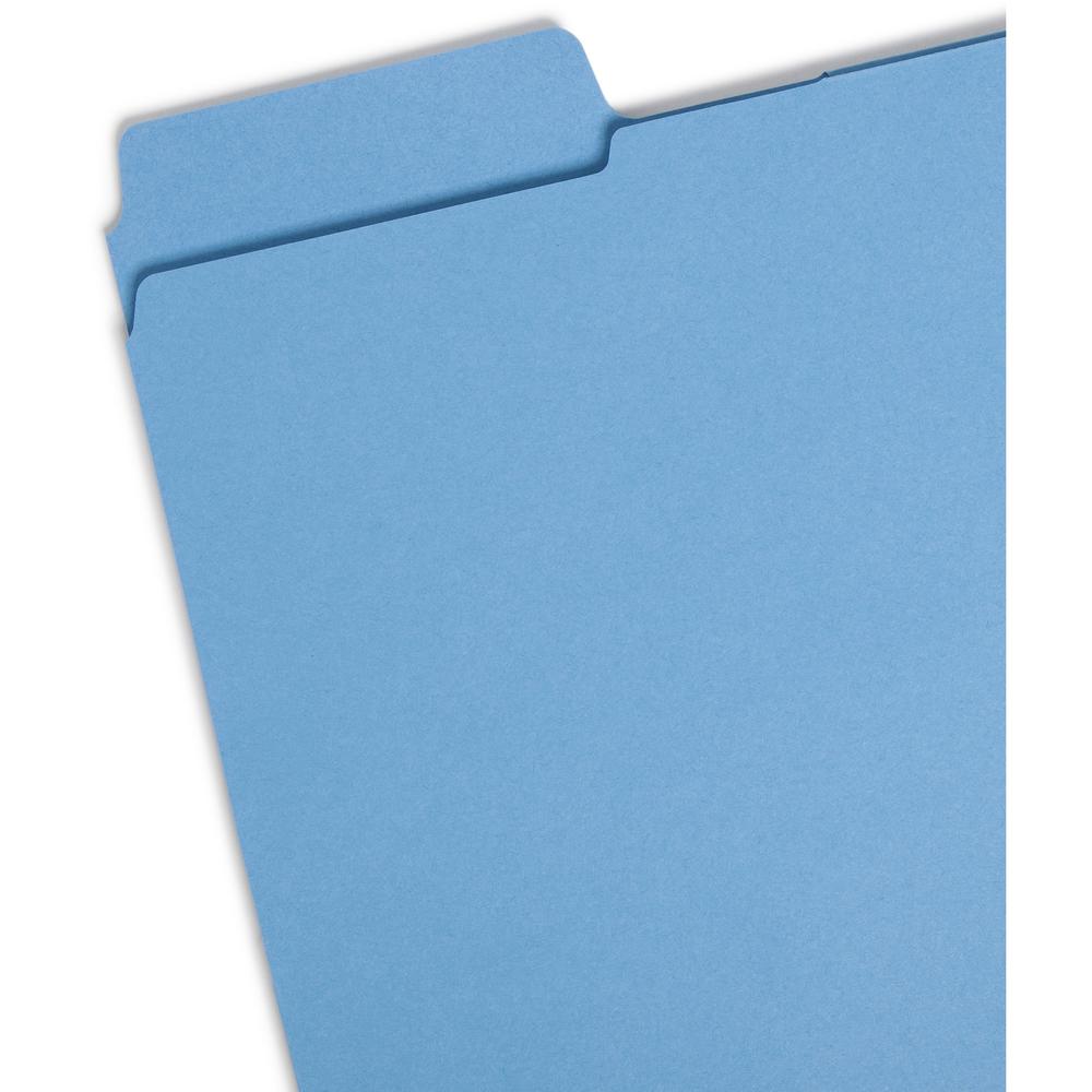 Smead SuperTab 1/3 Tab Cut Letter Recycled Top Tab File Folder - 8 1/2" x 11" - 3 Internal Pocket(s) - Blue, Red, Green, Yellow - 10% Recycled - 12 / Pack. Picture 5